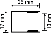 Roma Rolladenf�hrung 25x17mm Aluminium, beflockt