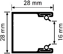 Roma Rolladenf�hrung 28x28mm Aluminium