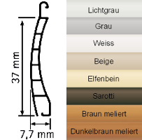 Roma K37 Rolladen Kunststoff, 37x7,7mm, konfektioniert